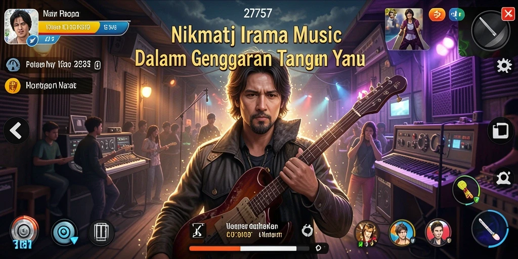 Tampilan menarik dari gameplay musik yang interaktif.