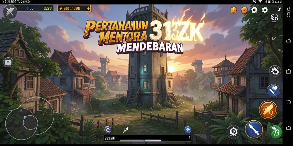 Tampilan gameplay menawan di 33ZK dengan strategi menara yang intens.