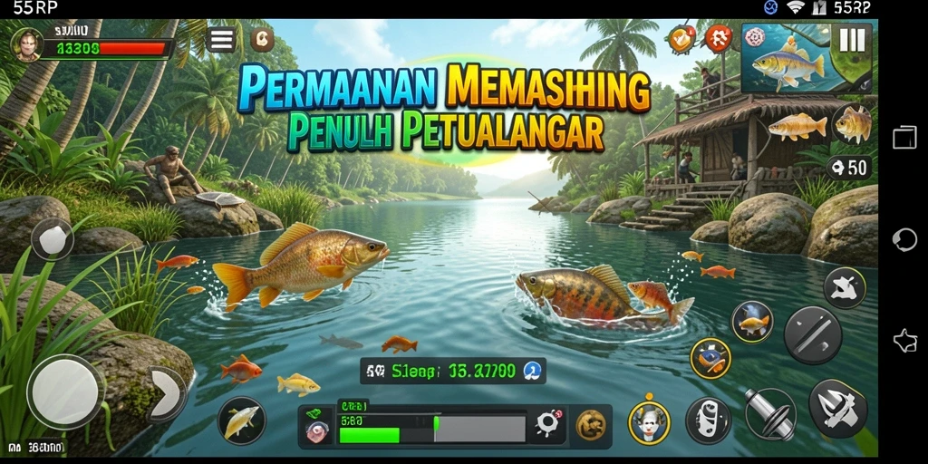 Gameplay seru saat menangkap ikan besar di 55RP.