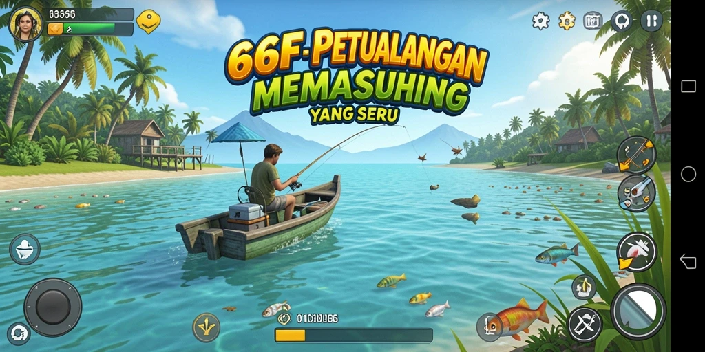 Screenshot gameplay <strong>666F</strong> menampilkan keseruan memancing dengan grafik menakjubkan.