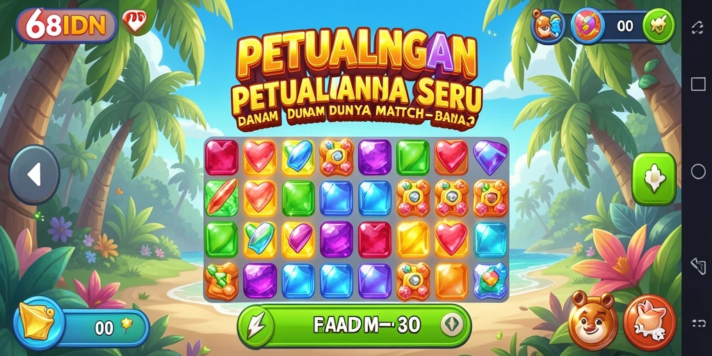 Tampilan gameplay seru dalam 68IDN yang penuh warna.