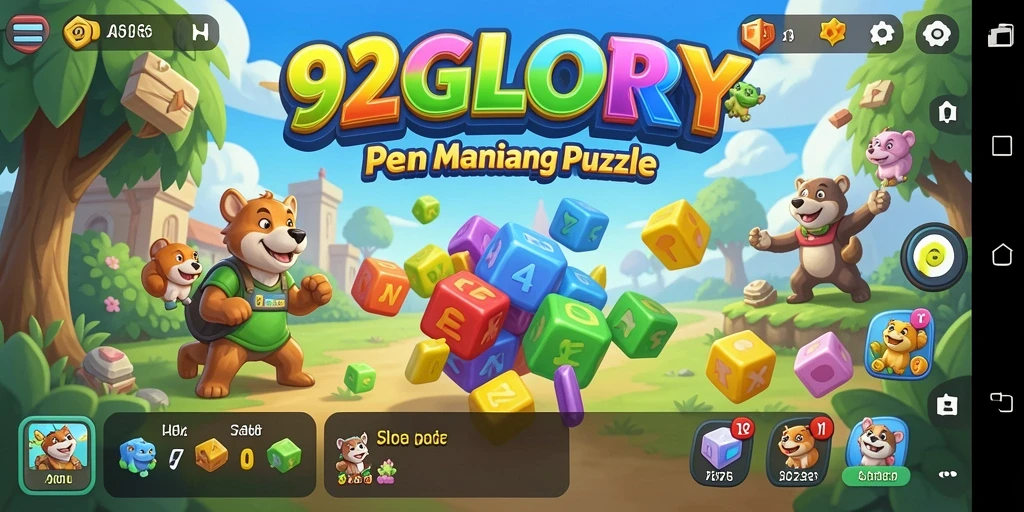 Screenshot gameplay 92GLORY menampilkan tantangan puzzle yang menarik.