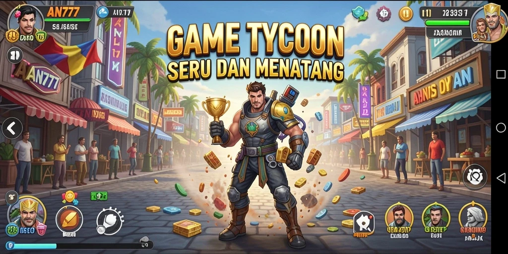 Tampilan gameplay AN777 menunjukkan pengelolaan bisnis yang menantang dan menyenangkan.