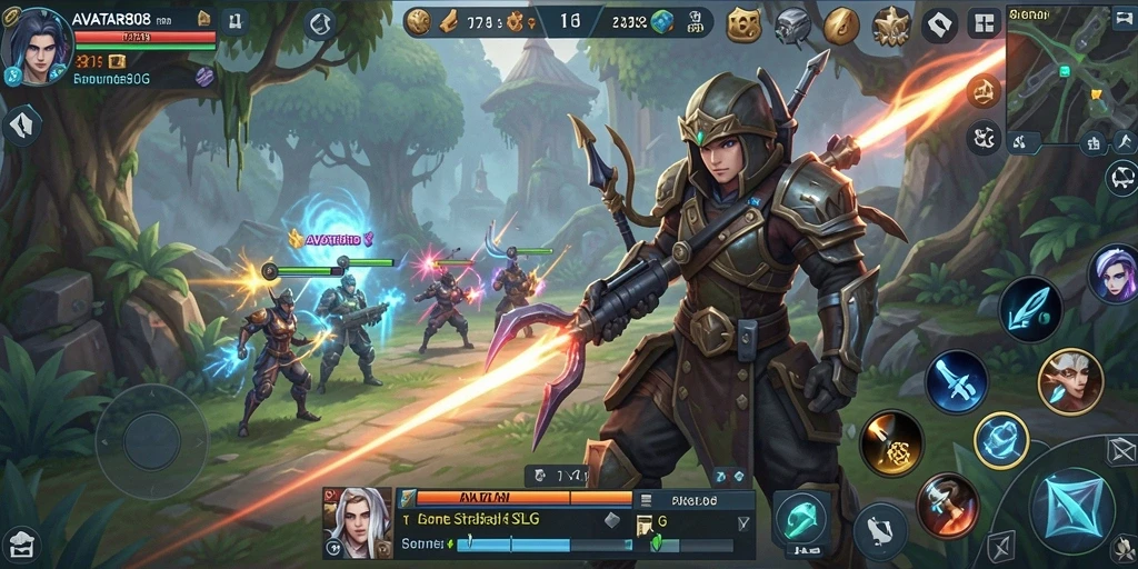 Screenshot gameplay AVATAR808 dengan aksi pertempuran mendebarkan.