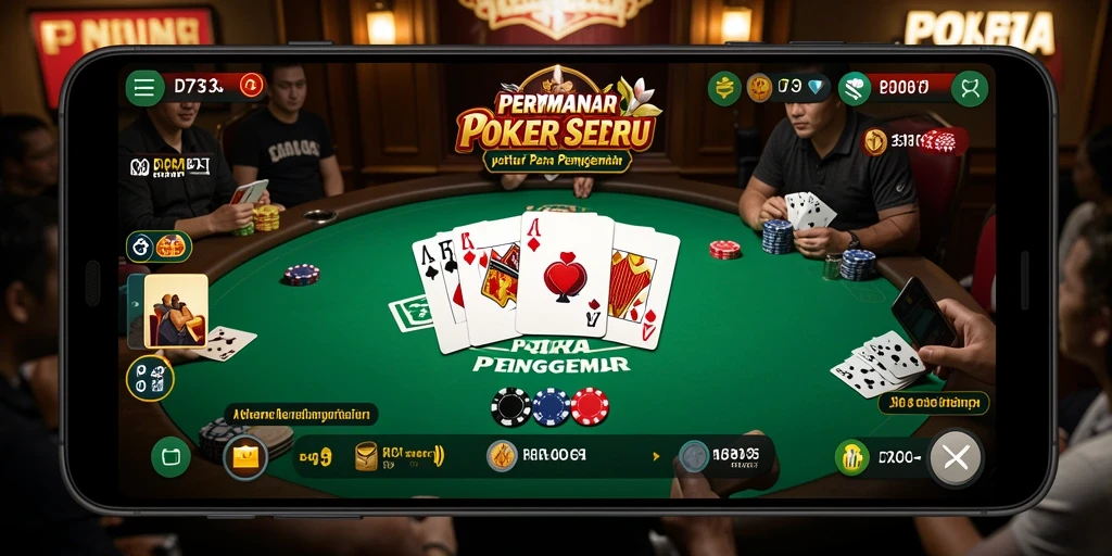 Tampilan gameplay Poker yang mendebarkan dalam D73.