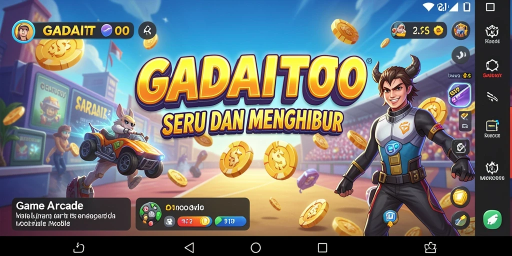 Screenshot gameplay GADAITOTO menampilkan aksi seru di level Arcade.