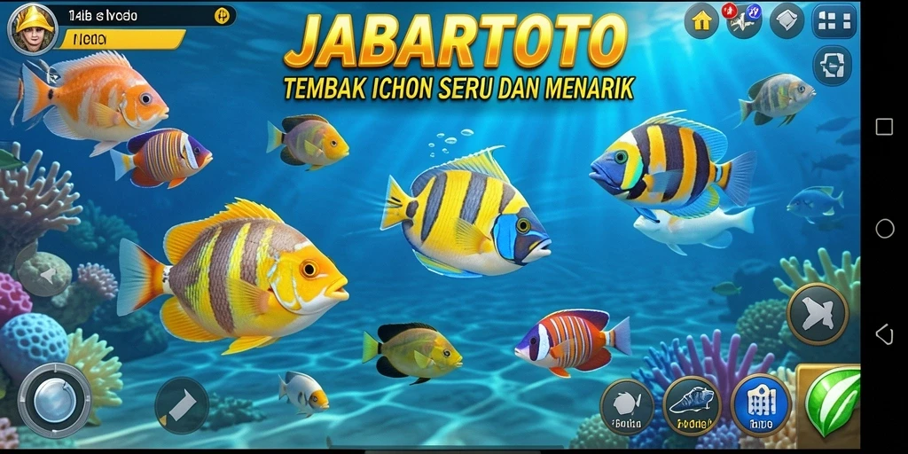 Screenshot utama JABARTOTO menampilkan aksi seru dalam gameplay Tembak Ikan.