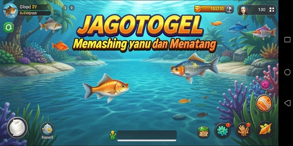 Tampilan gameplay <strong>JAGOTOGEL</strong> yang menarik dengan berbagai lokasi memancing.