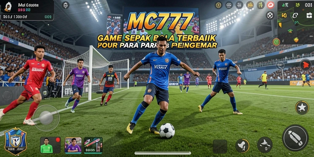 Tampilan gameplay sepak bola yang seru dan interaktif dalam MC777.