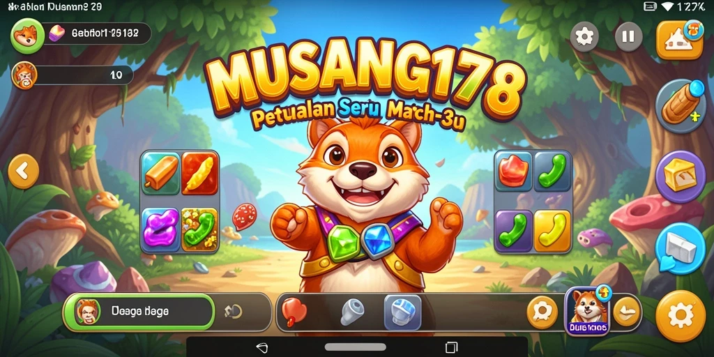 Screenshot MUSANG178 menampilkan gameplay menarik dan penuh warna.