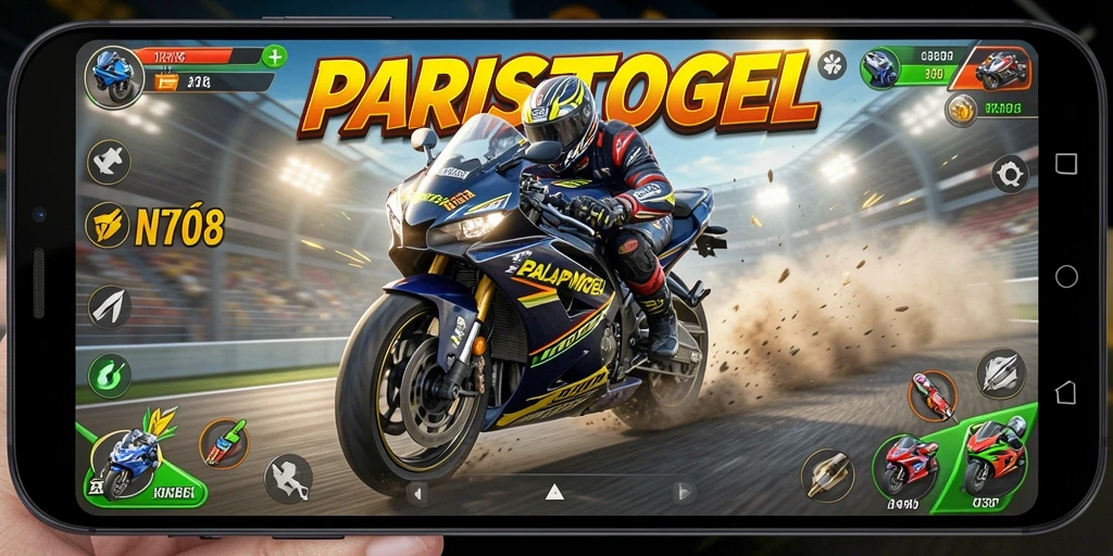 Tampilan menarik dari gameplay balap motor di PARISTOGEL.