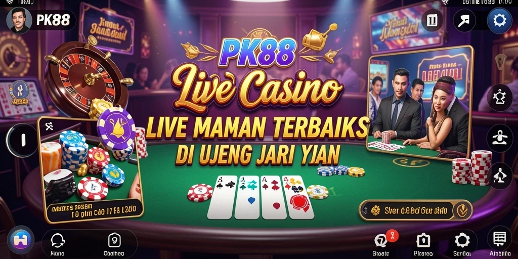 Tampilan menarik gameplay Live Casino PK88 dengan dealer langsung.