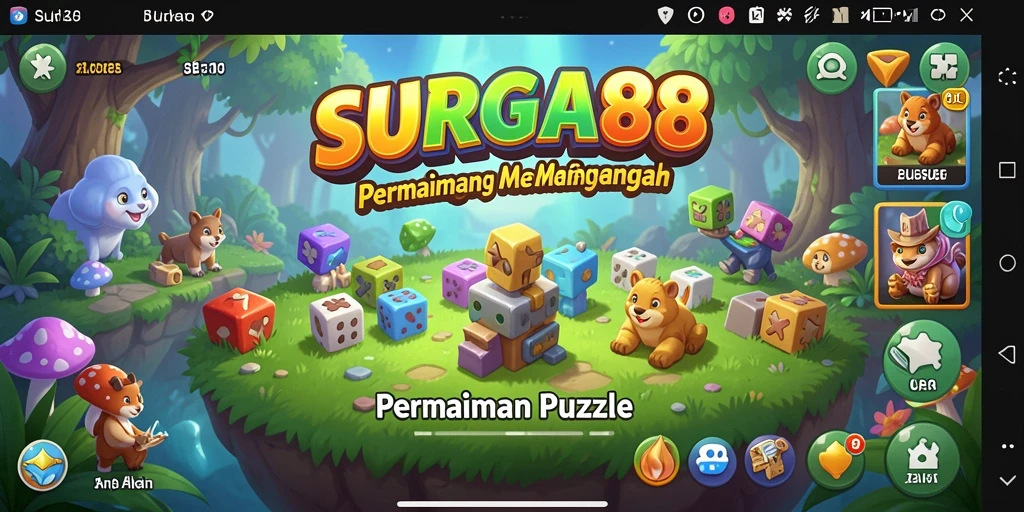 Screenshot gameplay SURGA88 menunjukkan berbagai jenis puzzle yang menarik.